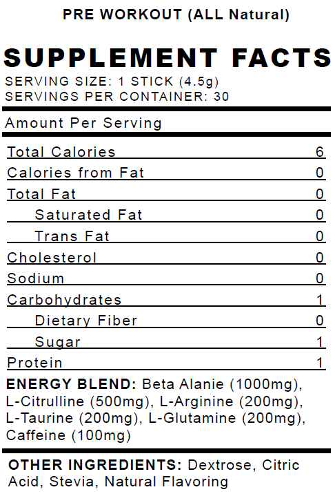 Pre-Workout All Natural